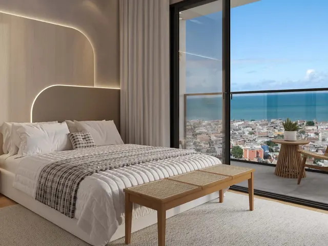 Quarto do flat de 48,35 m²